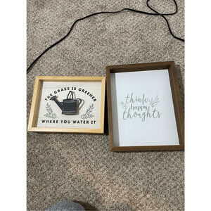 Set of 2 Hobby Lobby Positive Thoughts Positivity Home Decor Signs